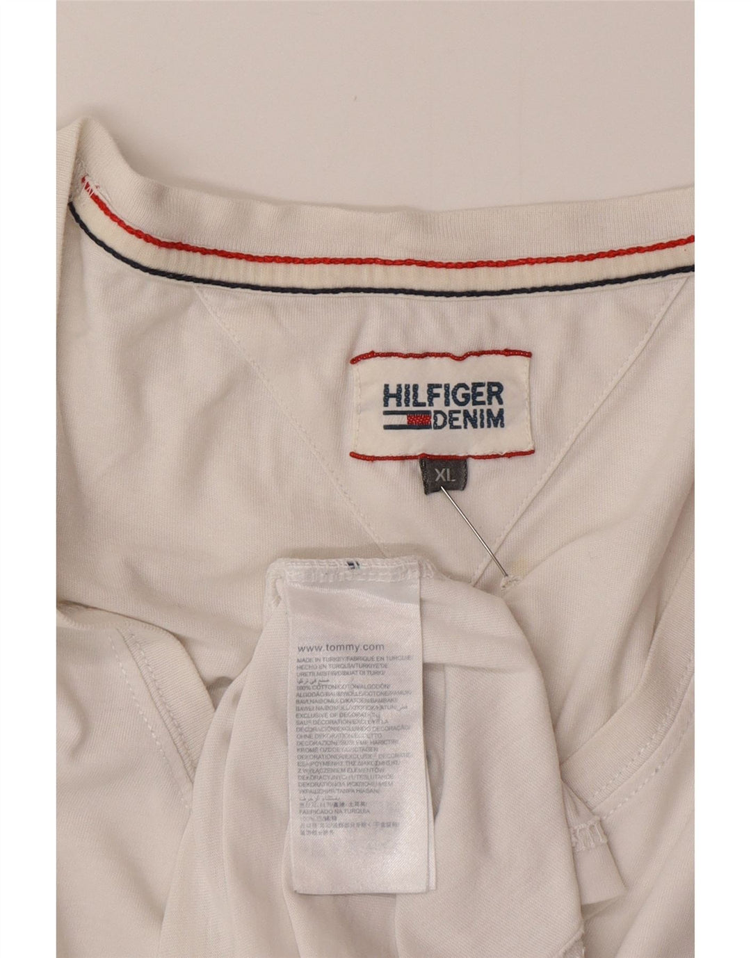 Camiseta masculina TOMMY HILFIGER 2XL algodão branco