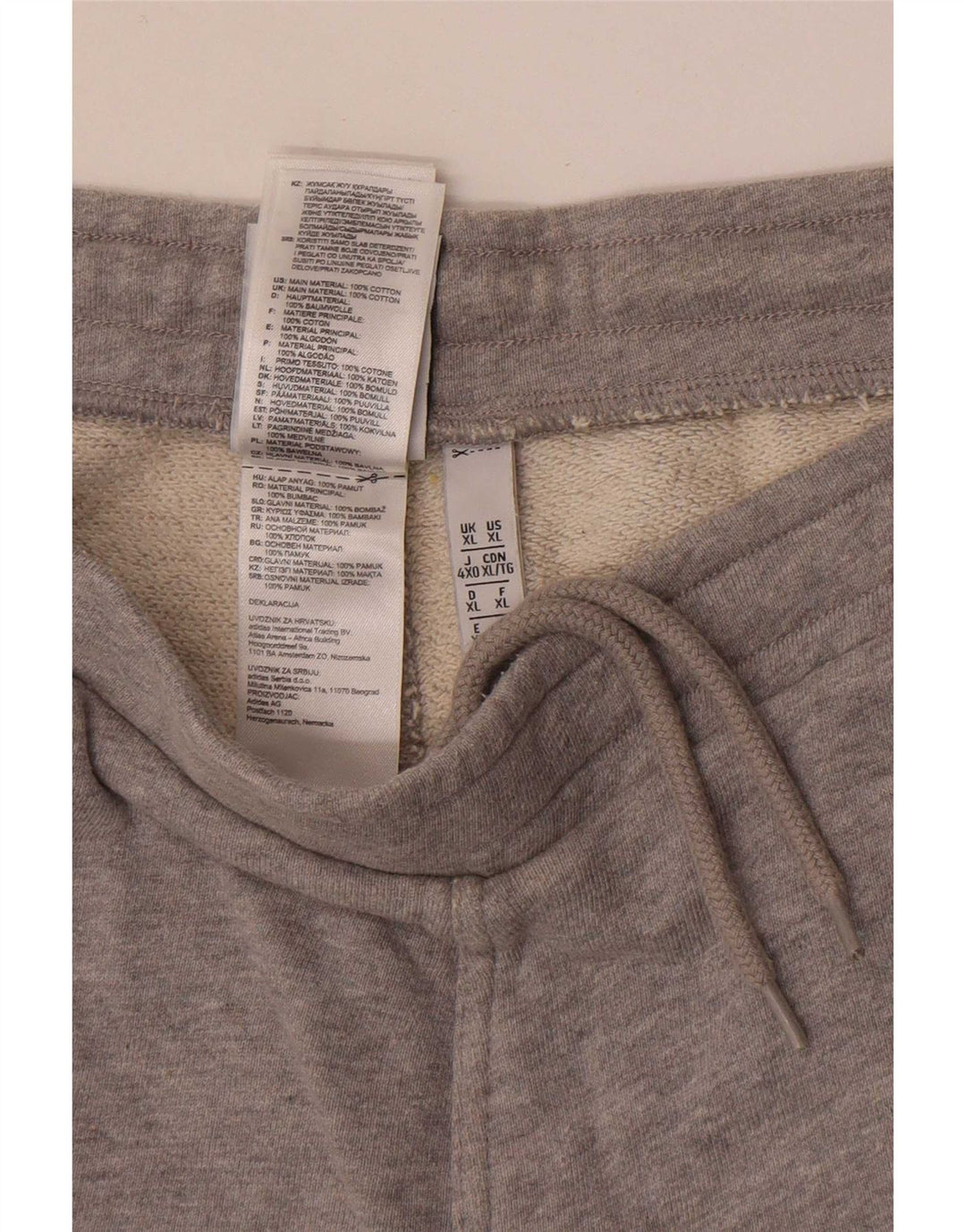 Shorts esportivos masculinos Adidas XL cinza algodão