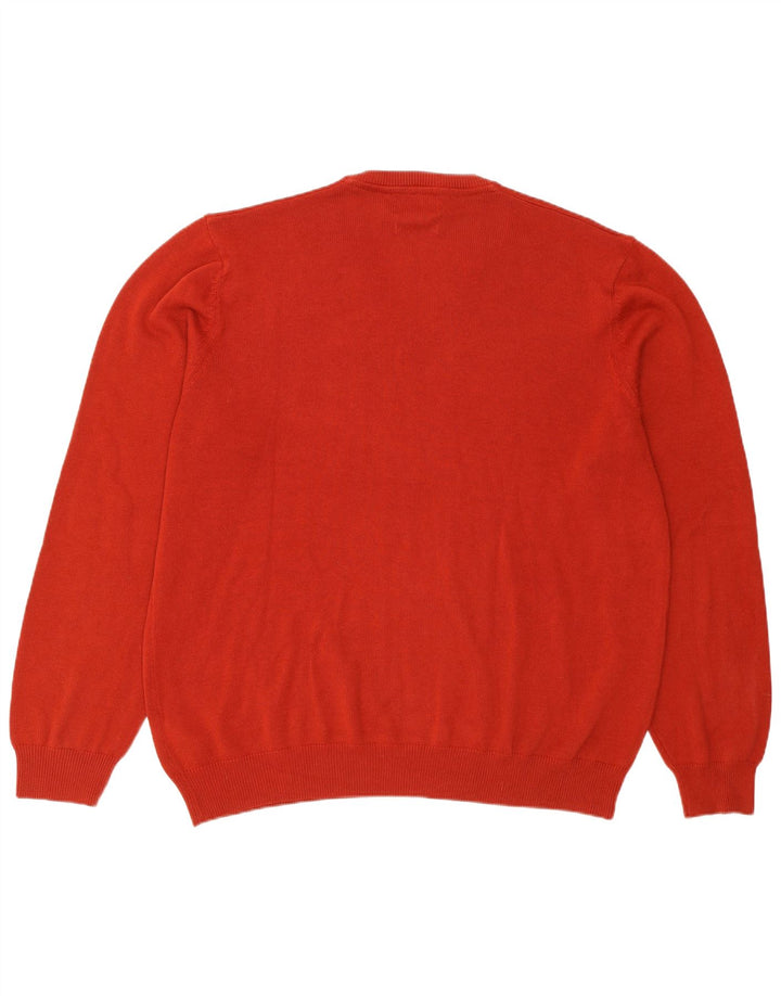 Suéter masculino Marks & Spencer com decote em V XL de algodão vermelho