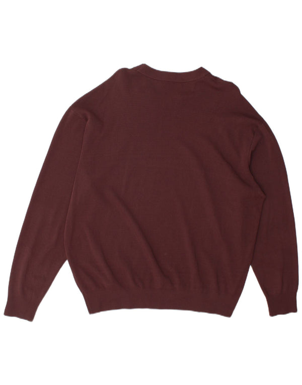 Zara Suéter masculino com gola redonda XL Viscose Borgonha