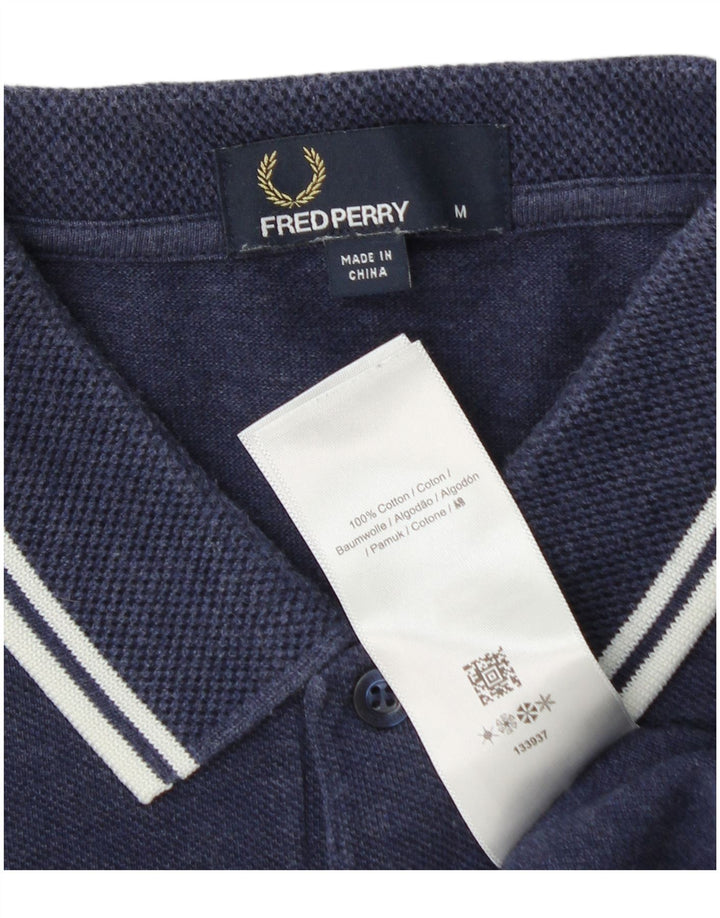 Camisa polo masculina FRED PERRY de algodão azul marinho médio