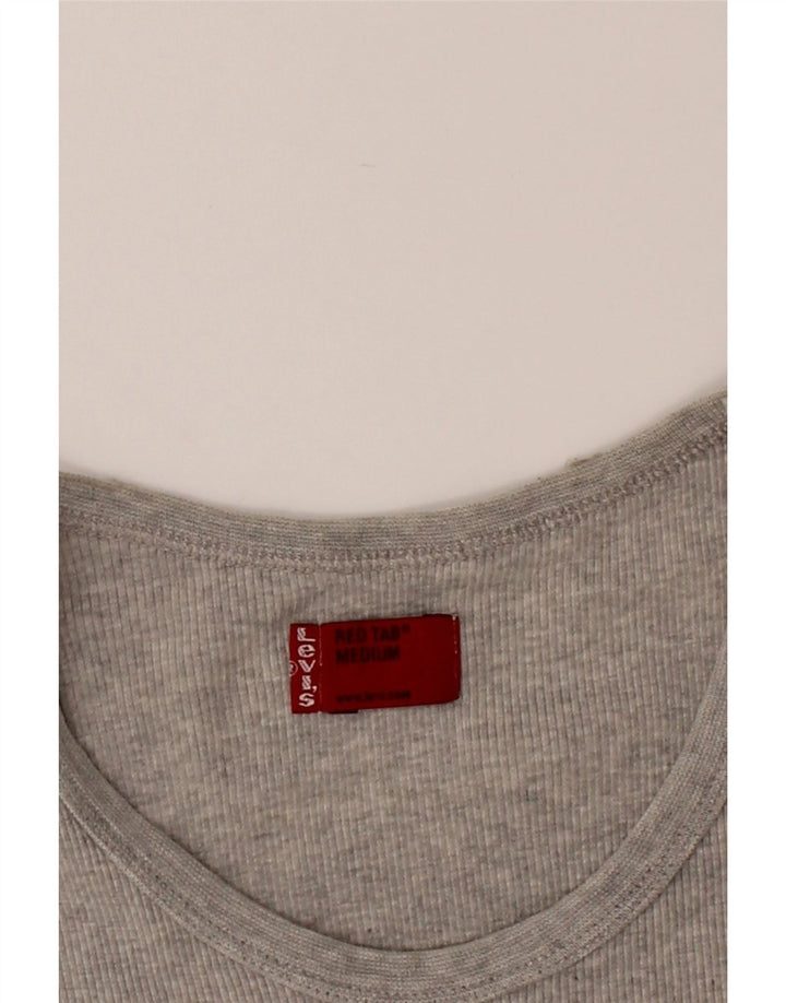 LEVI'S Womens T-Shirt Top UK 12 Medium Grey Cotton Vintage Levi's and Second-Hand Levi's from Messina Hembry 