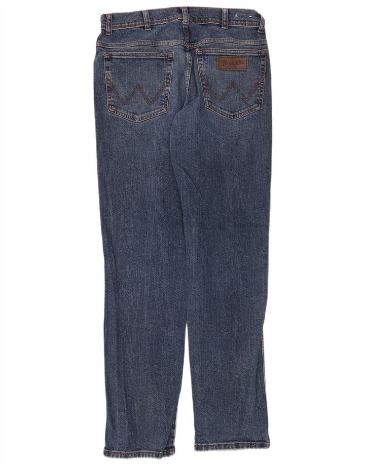 Wrangler Masculino Texas Slim Jeans W33 L34 Azul Algodão