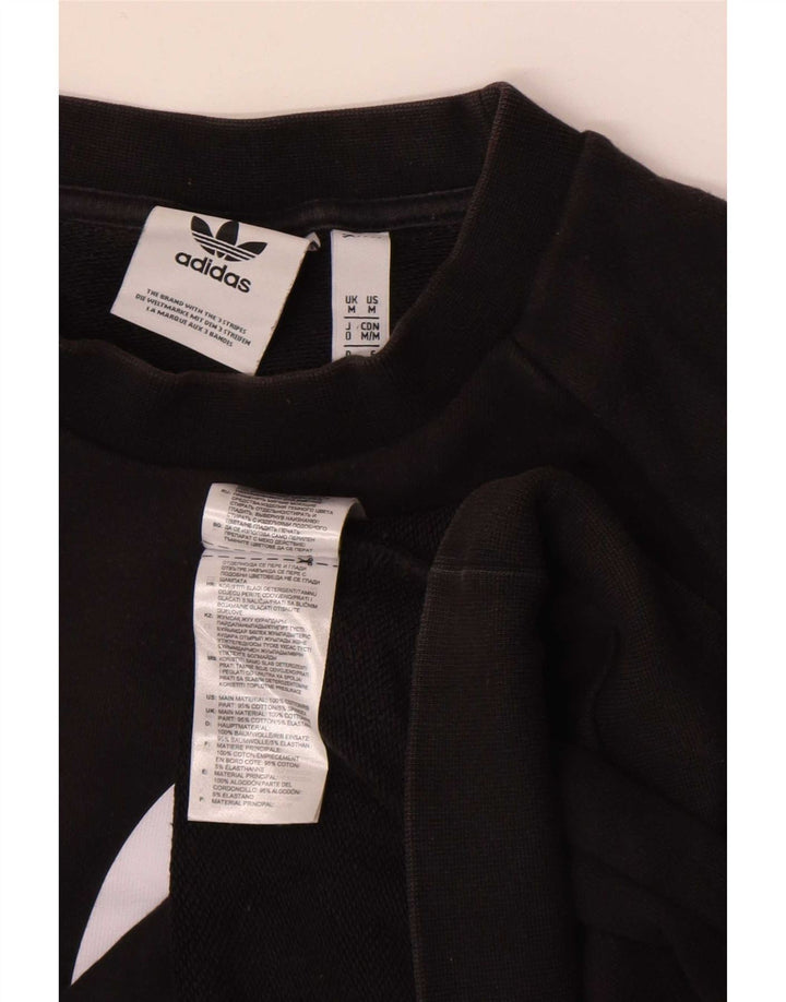 Adidas Mens Graphic Moletom Jumper Médio Algodão Preto