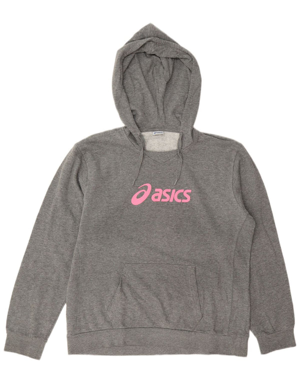 Jumper com capuz gráfico feminino Asics UK 20 2XL algodão cinza