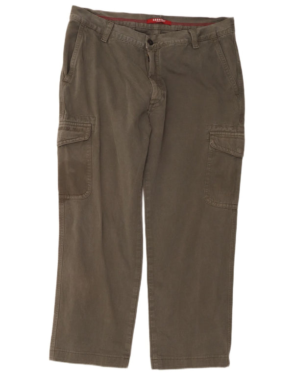 Calça cargo masculina Carrera reta W38 L27 algodão cáqui