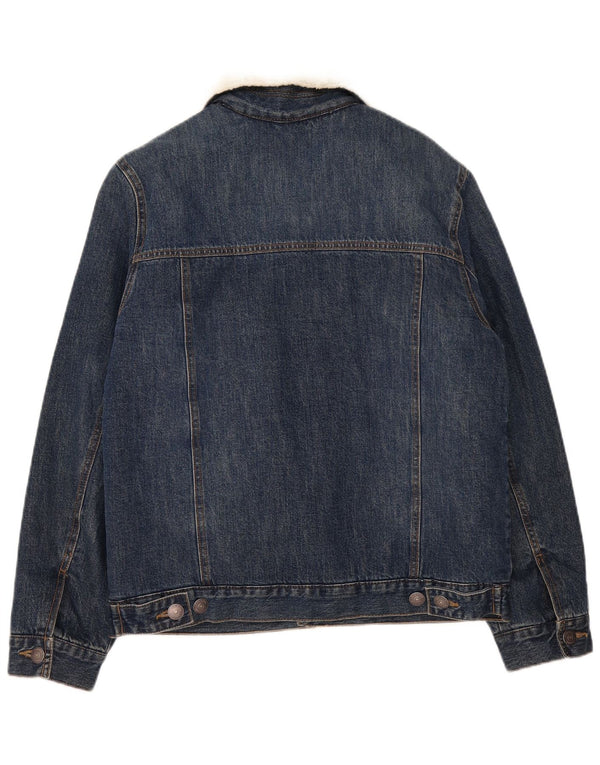 Jaqueta jeans masculina Kiabi Sherpa Reino Unido 38 algodão azul médio