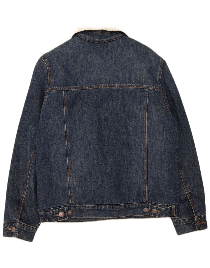 Jaqueta jeans masculina Kiabi Sherpa Reino Unido 38 algodão azul médio