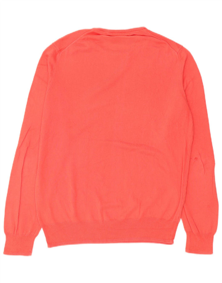 Zara Suéter masculino com gola redonda e algodão vermelho médio