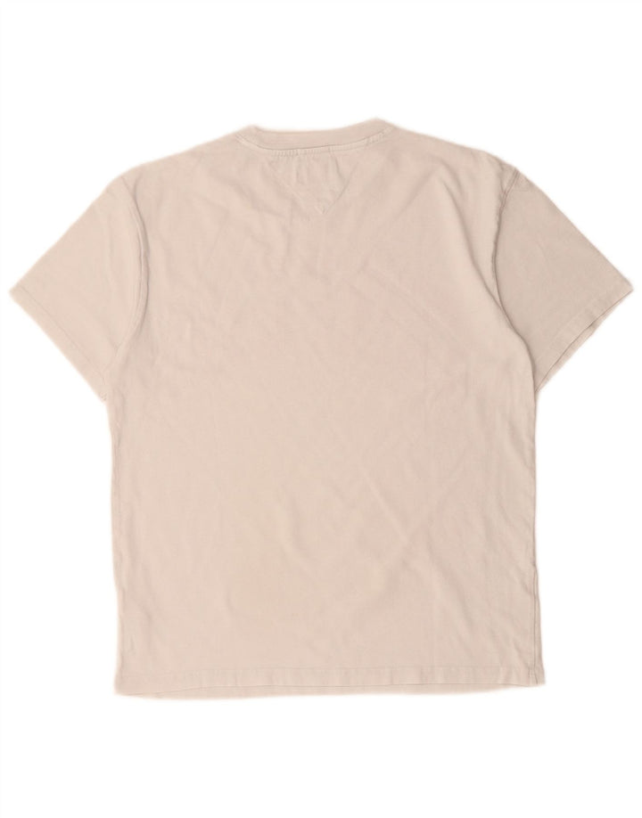 Camiseta masculina Tommy Hilfiger Regular Fit gráfica top médio algodão branco
