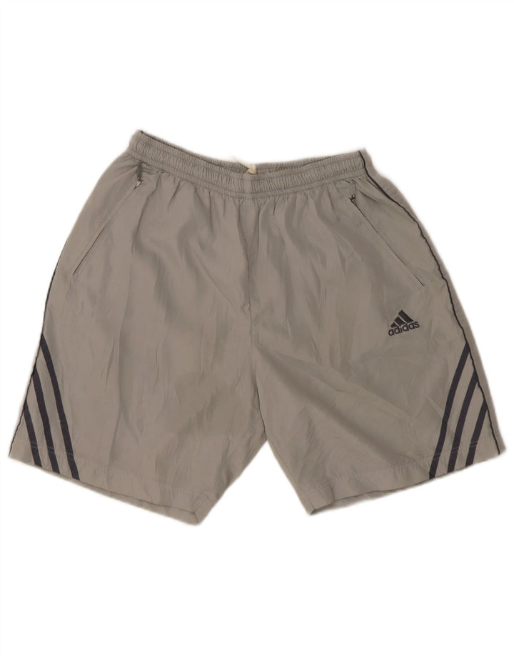 Shorts esportivos masculinos Adidas UK 40/42 poliéster cinza médio