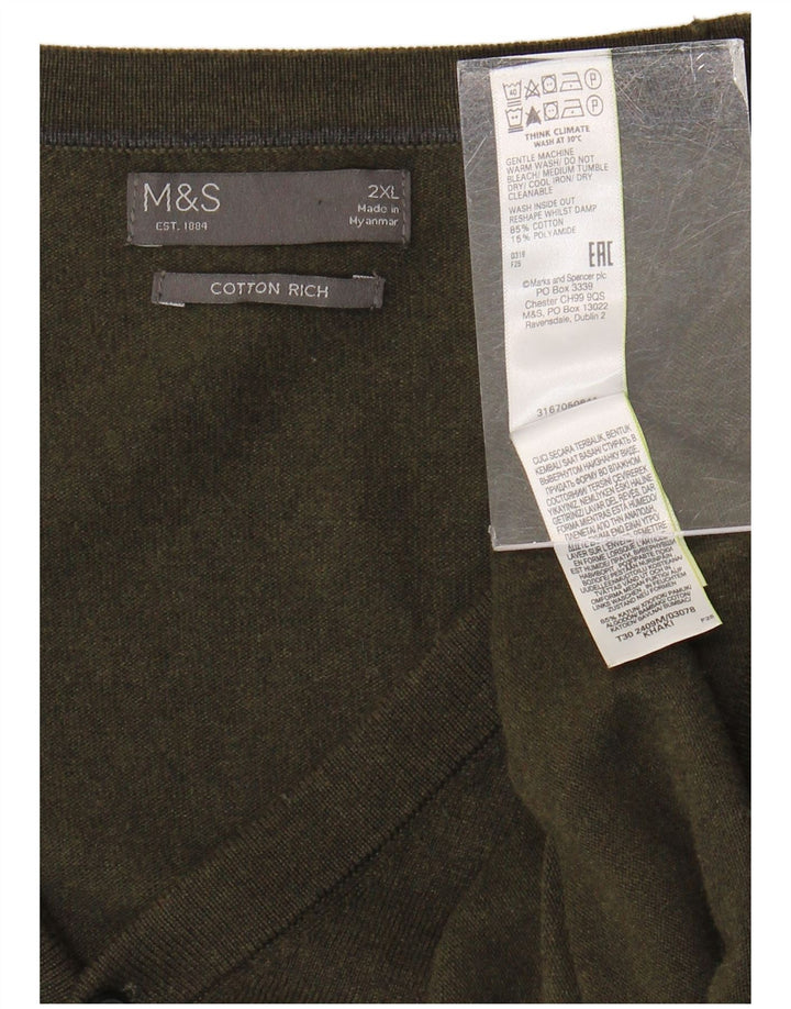 Suéter cardigã masculino Marks & Spencer 2XL algodão cáqui