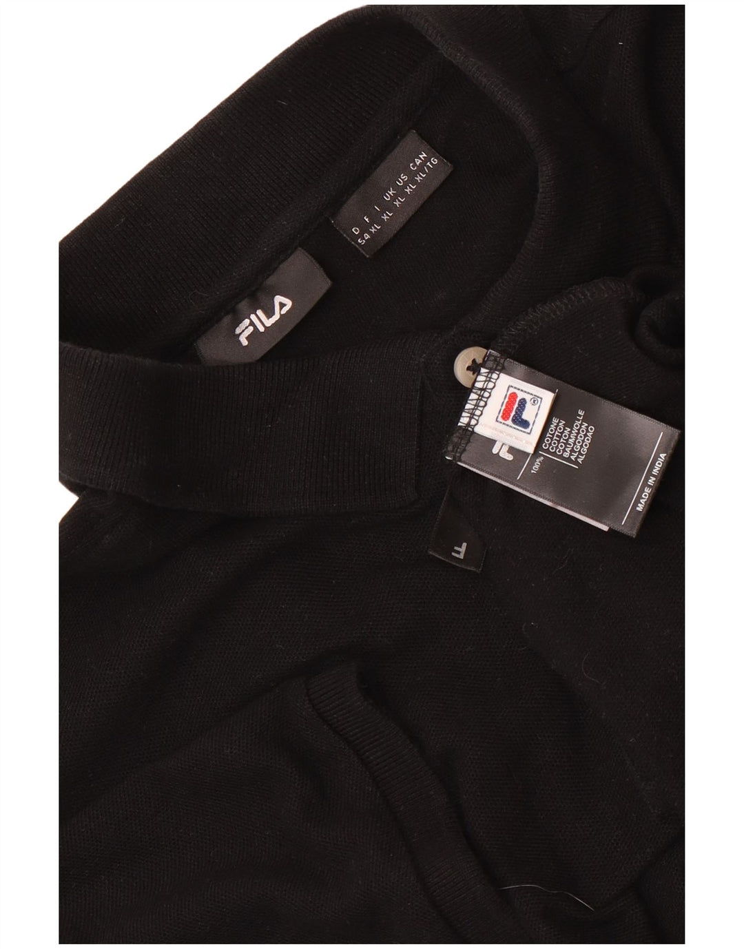 Camisa Polo Masculina Fila XL Algodão Preto