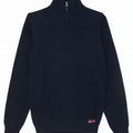 Suéter masculino Superdry com zíper e gola em algodão azul marinho pequeno