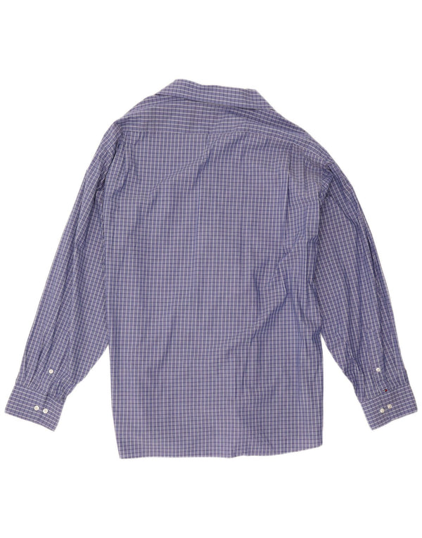 Camisa masculina Tommy Hilfiger Regular Fit 2XL algodão xadrez azul