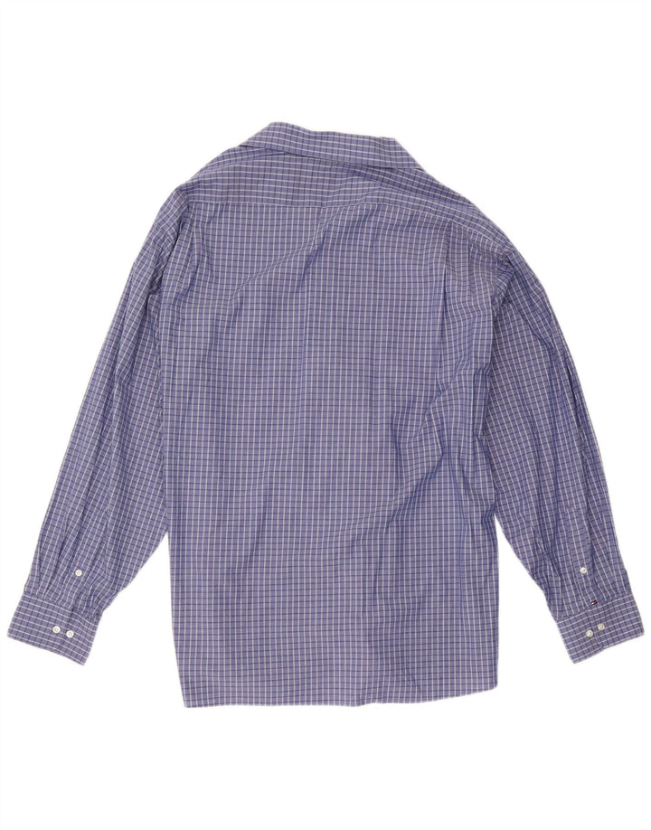 Camisa masculina Tommy Hilfiger Regular Fit 2XL algodão xadrez azul