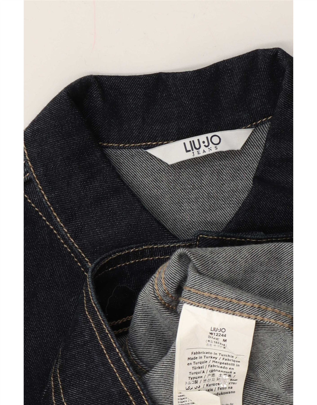 Jaqueta jeans feminina Liu Jo Reino Unido 12 algodão azul marinho médio