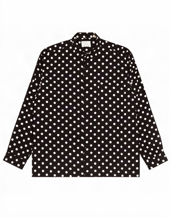 Camisa masculina vintage XL preta bolinhas viscose