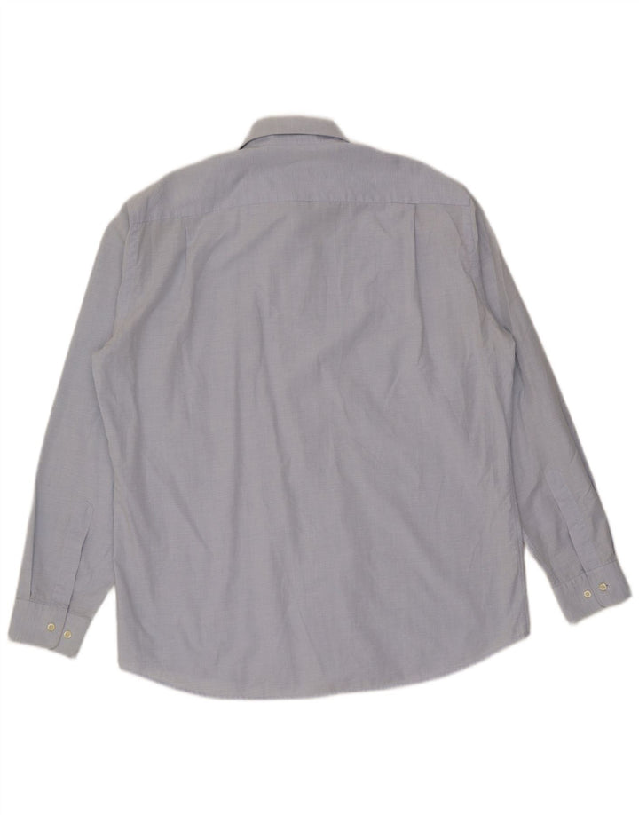 Camisa masculina Hugo Boss tamanho 42 16 1/2 grande algodão azul