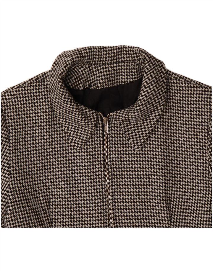 Jaqueta blazer feminina VINTAGE IT 42 lã houndstooth preta média