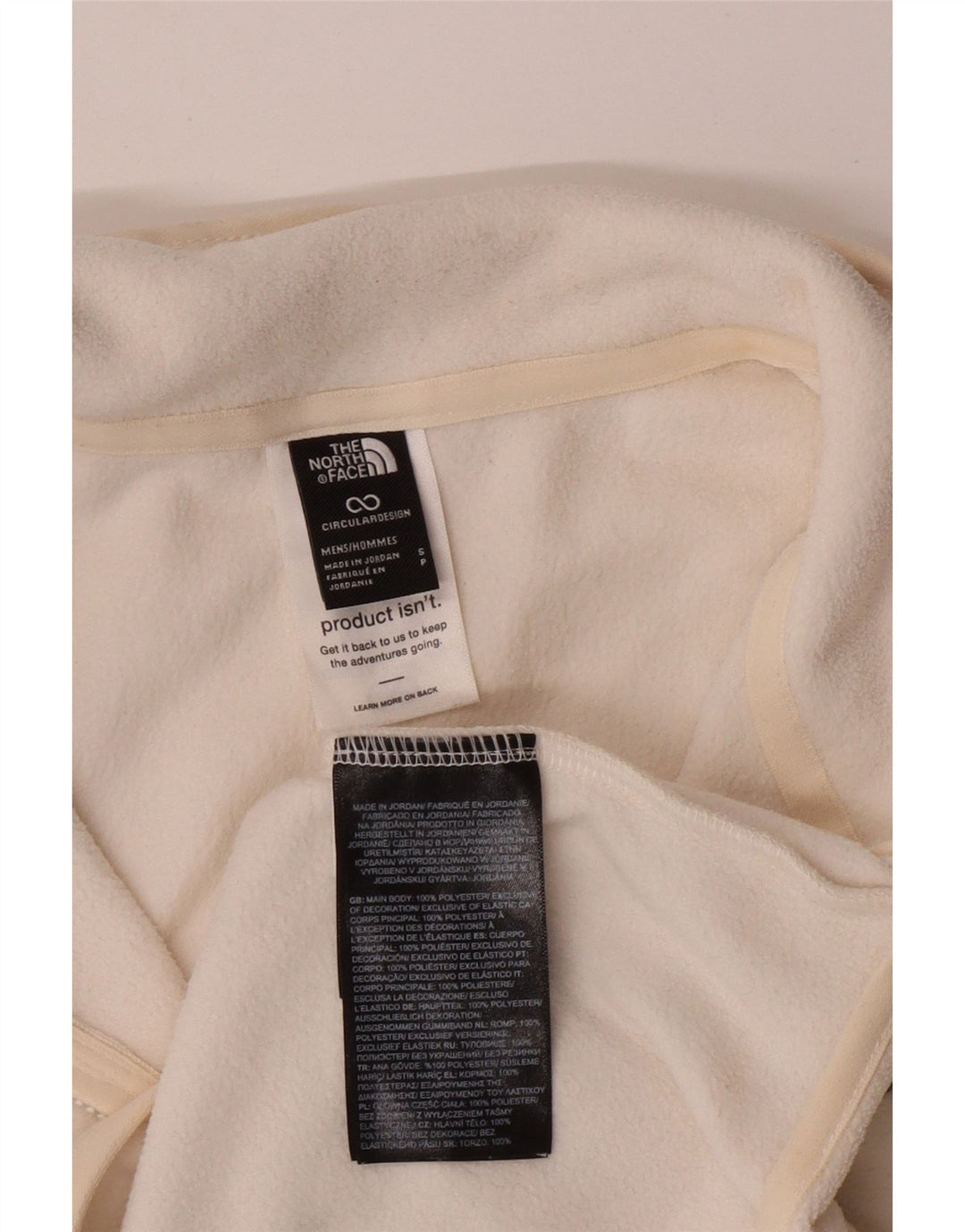 THE NORTH FACE Suéter masculino de lã com gola e zíper pequeno poliéster branco