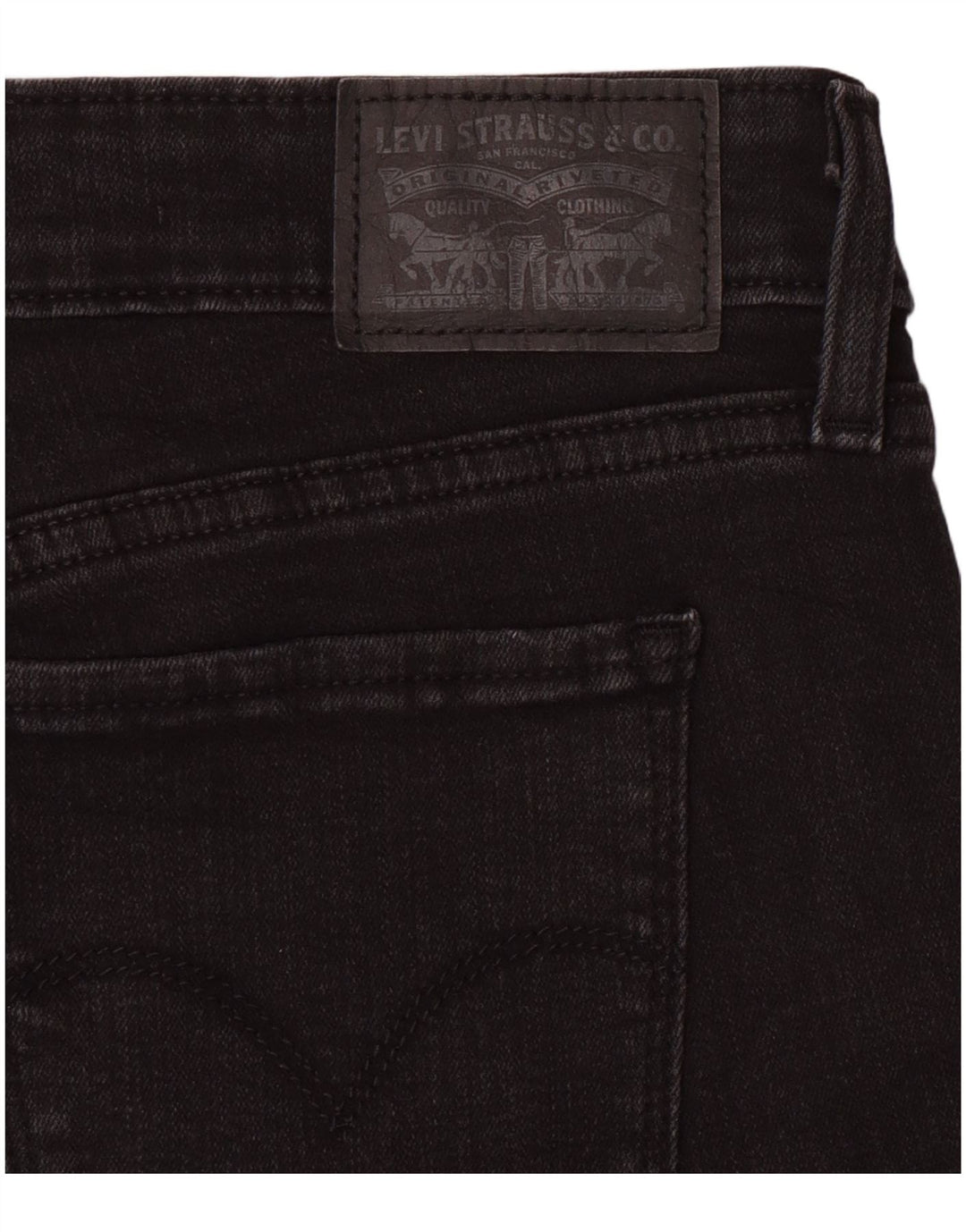 Calça jeans feminina LEVI'S 711 desgastada W30 L29 preta