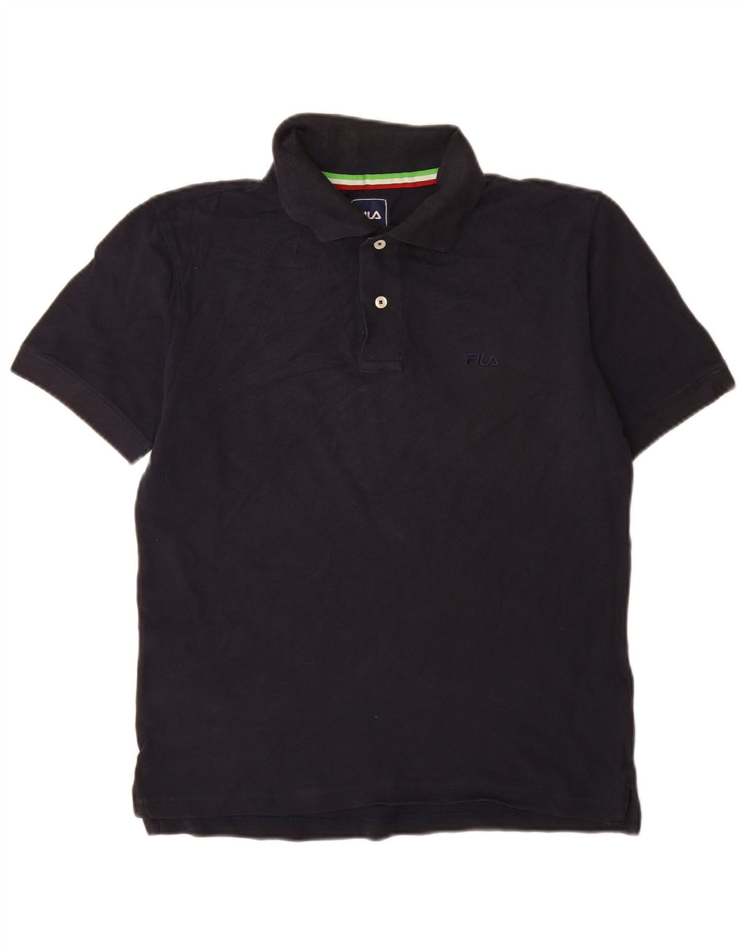 Camisa polo masculina Fila IT 48 pequena algodão azul marinho