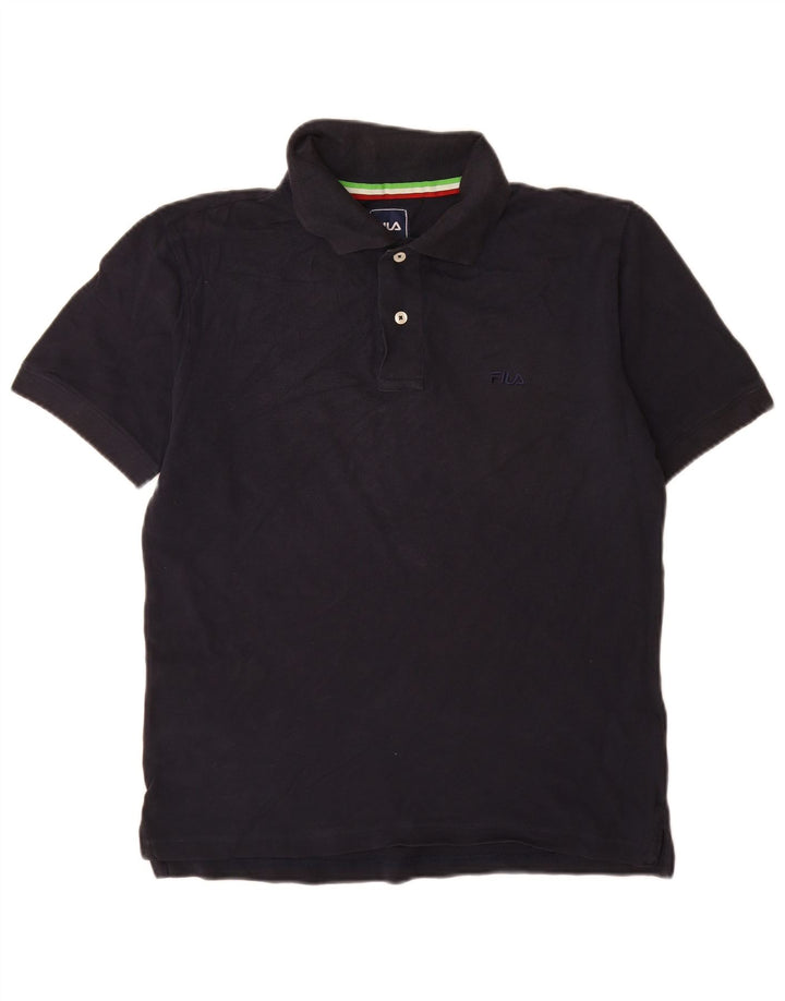 Camisa polo masculina Fila IT 48 pequena algodão azul marinho