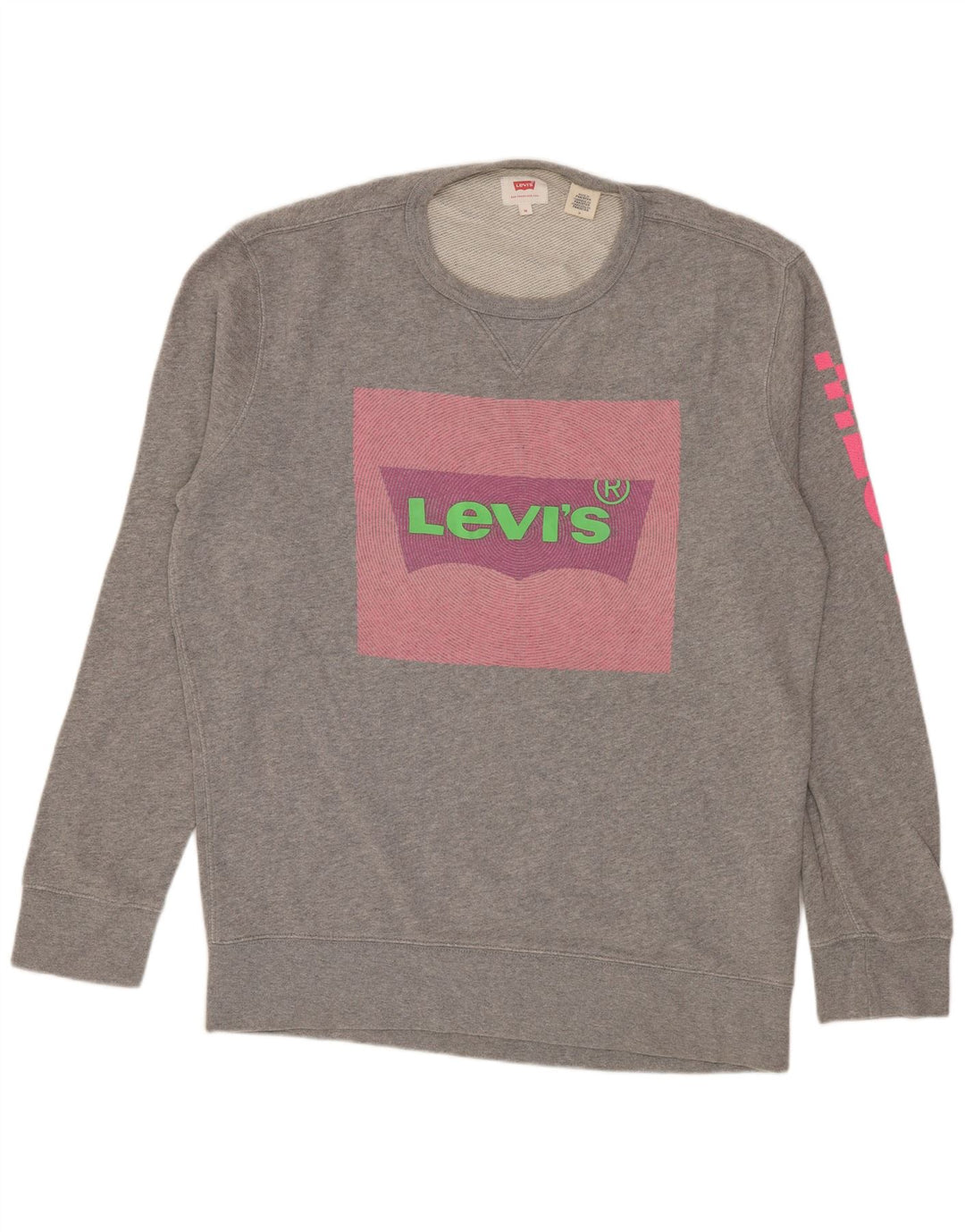 Moletom gráfico masculino Levi's Jumper médio cinza algodão manchado