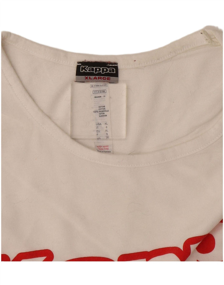 Camiseta gráfica masculina Kappa Top XL algodão branco
