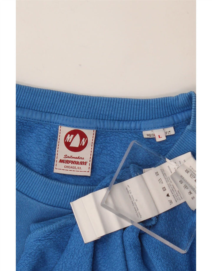 MURPHY & NYE Mens Sailmakers Gráfico Suéter Grande Azul