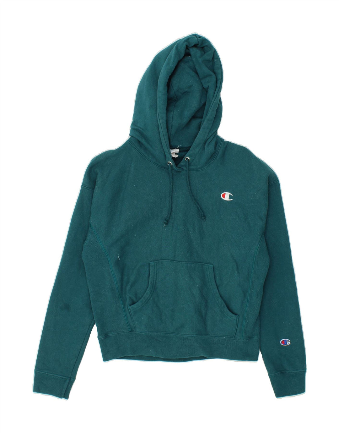 CHAMPION Womens Hoodie Jumper UK 10 Small Turquoise Cotton Vintage Champion and Second-Hand Champion from Messina Hembry 