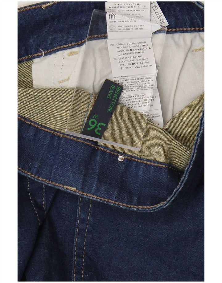 Jeans slim feminino BENETTON W36 L31 algodão azul marinho