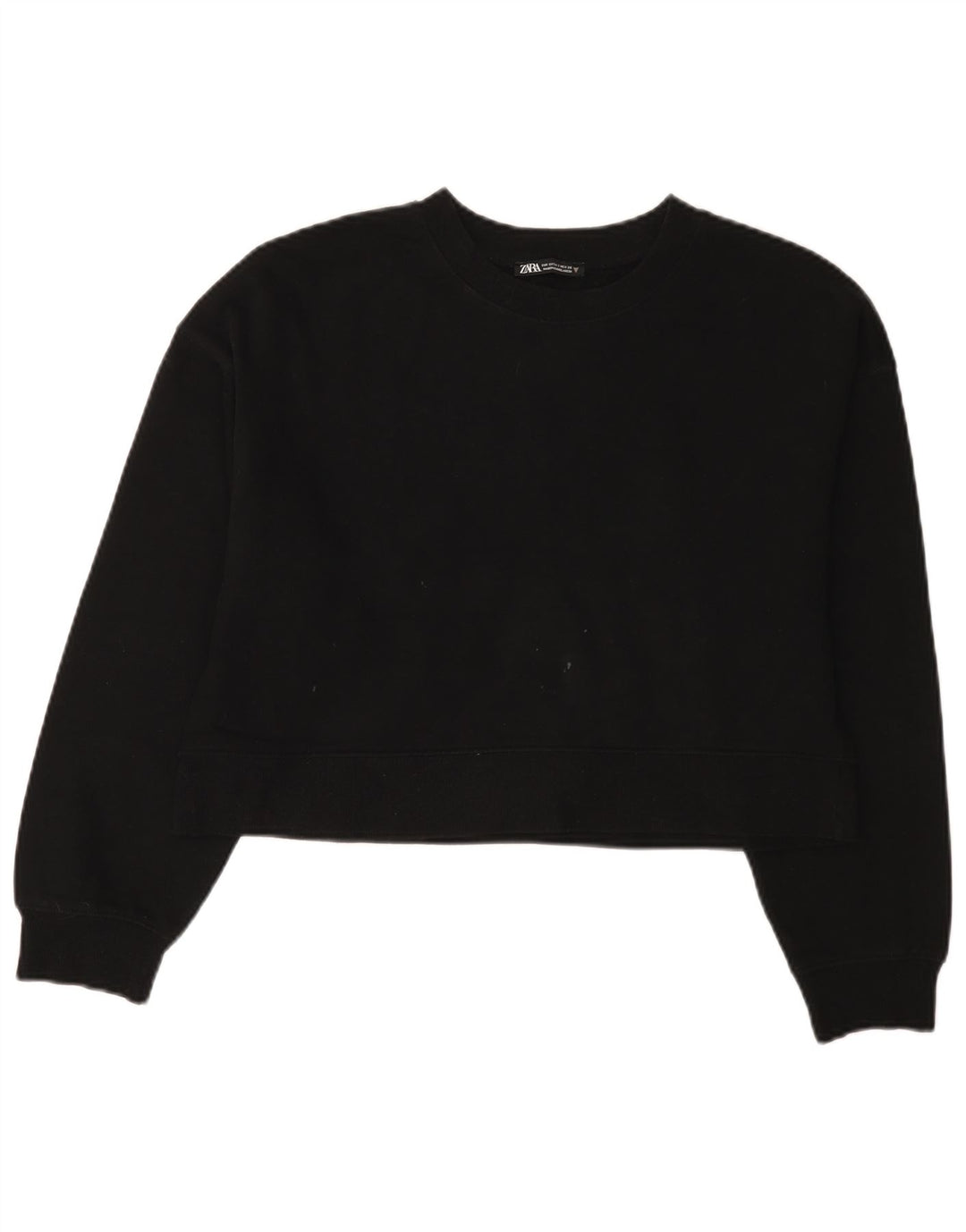 Zara Womens Crop Oversized Moletom Jumper Reino Unido 10 Pequeno Preto
