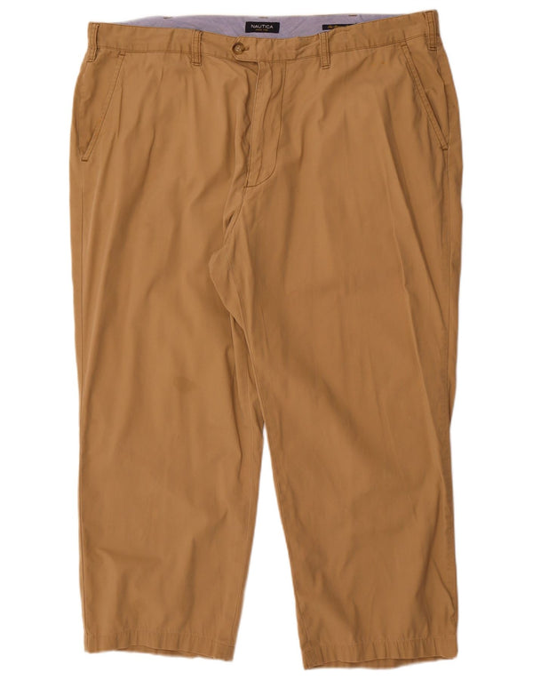 Nautica Mens Tapered Chino Trousers W40 L26 Beige Cotton
