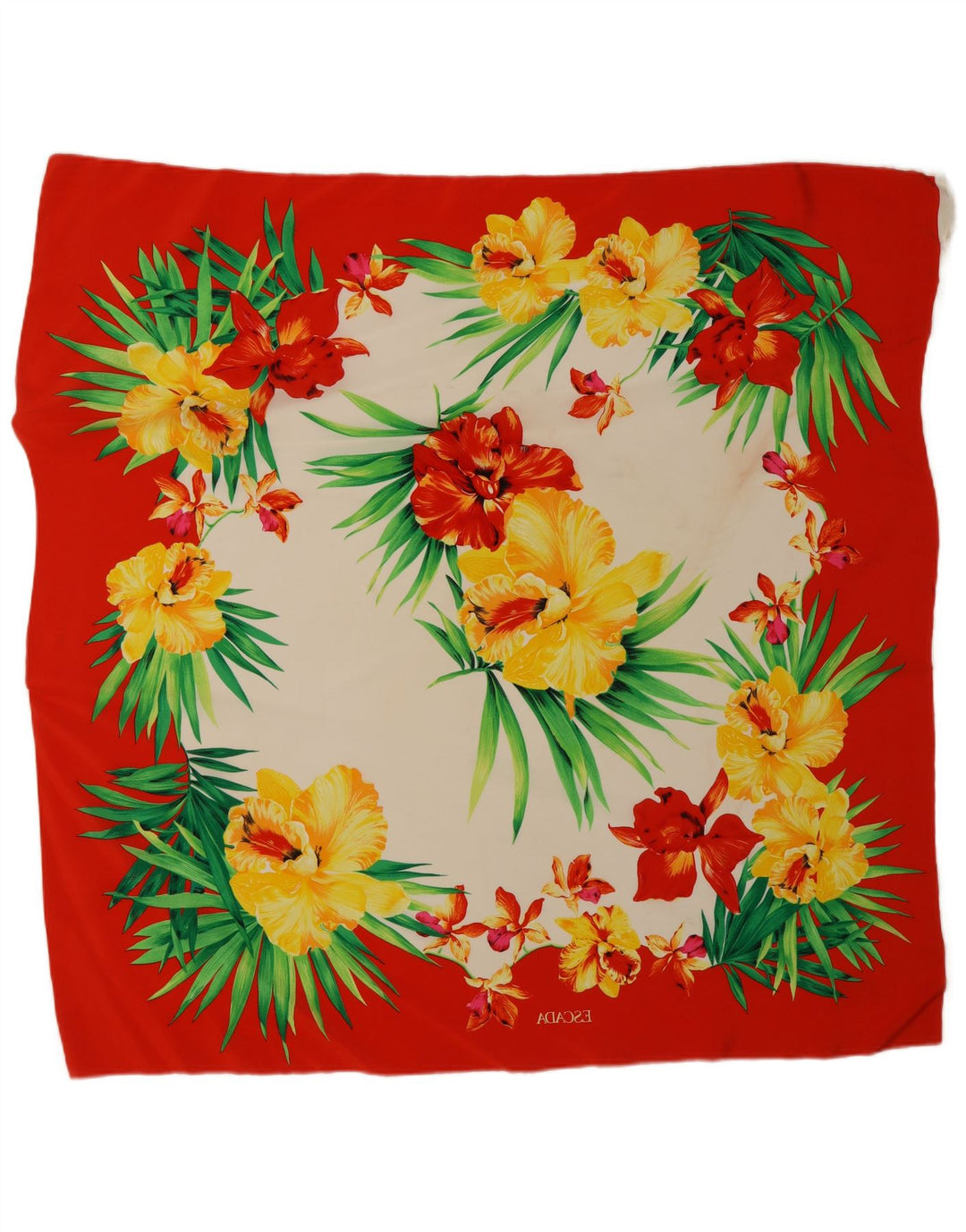 Escada lenço quadrado feminino tamanho único vermelho floral