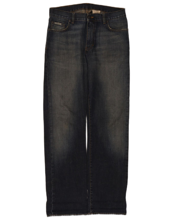 Calça jeans reta masculina Calvin Klein W32 L34 algodão azul marinho