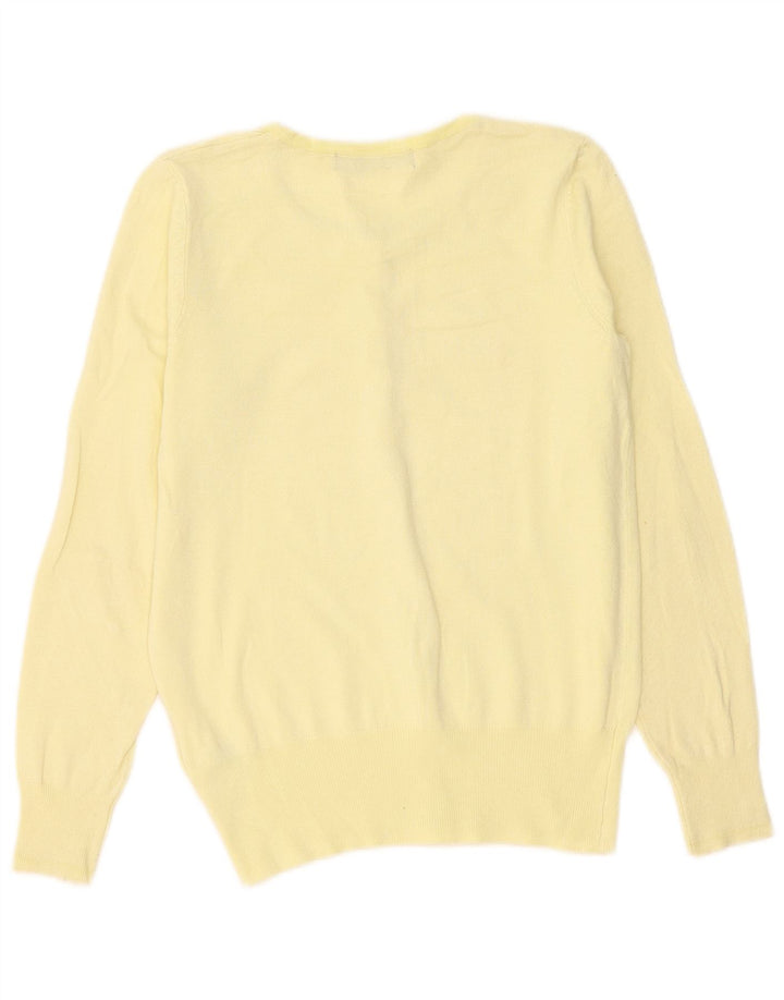 Suéter cardigã feminino Marks & Spencer Reino Unido 8 viscose amarela pequena