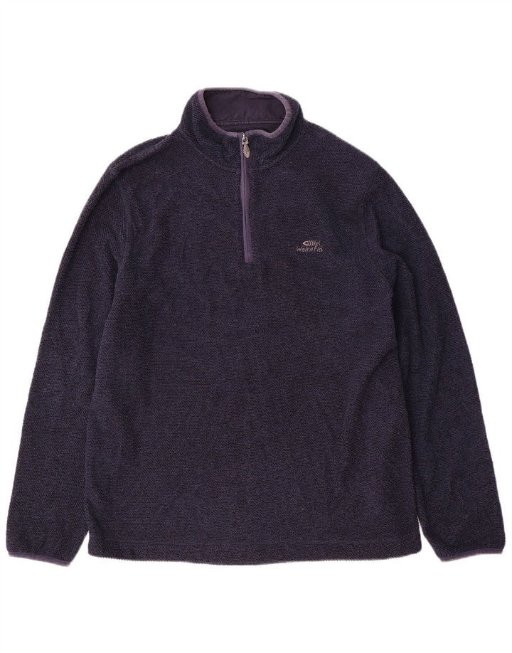 WEIRD FISH Suéter masculino com zíper e gola XL azul marinho poliéster