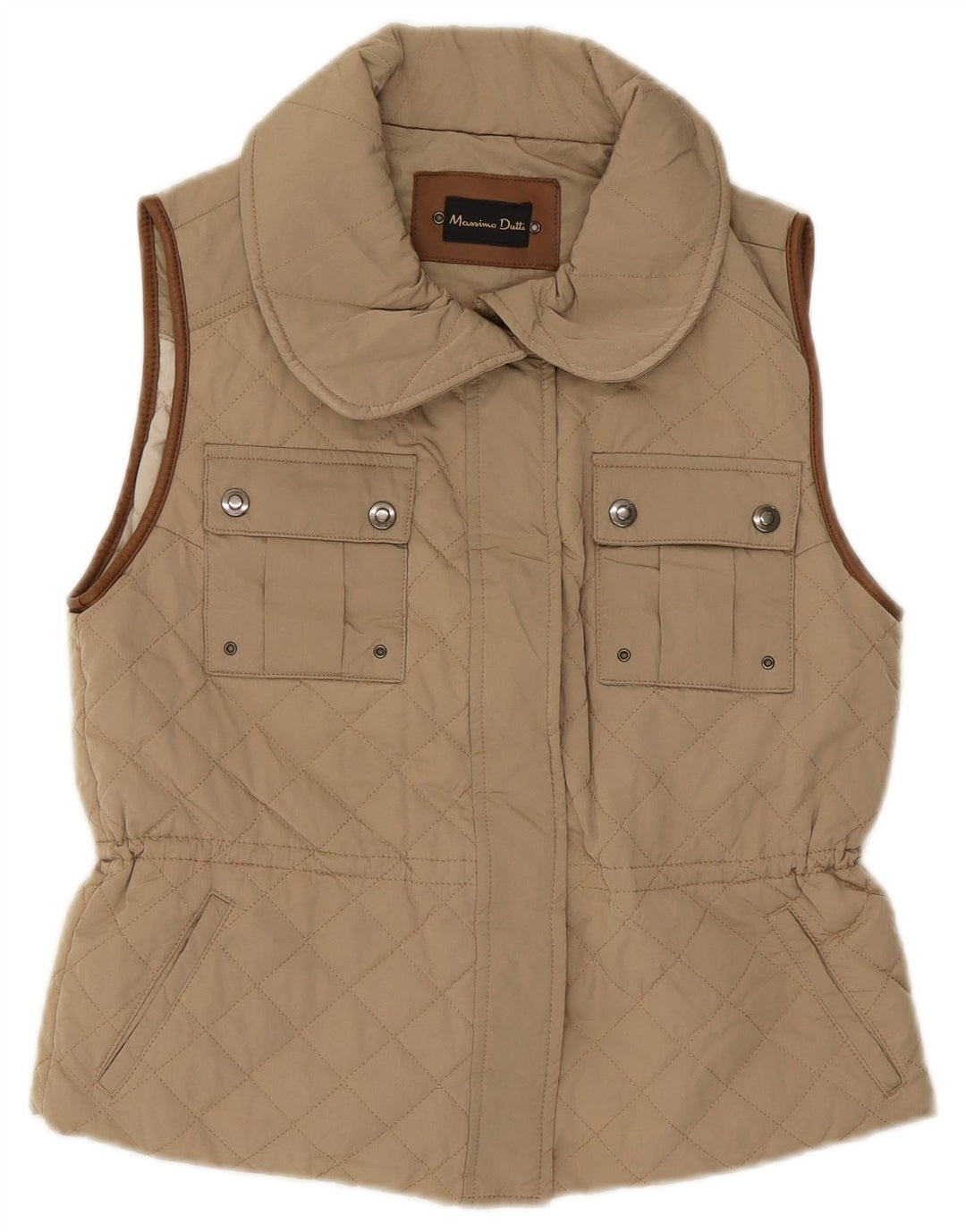 Colete acolchoado feminino MASSIMO DUTTI UK 12 médio bege