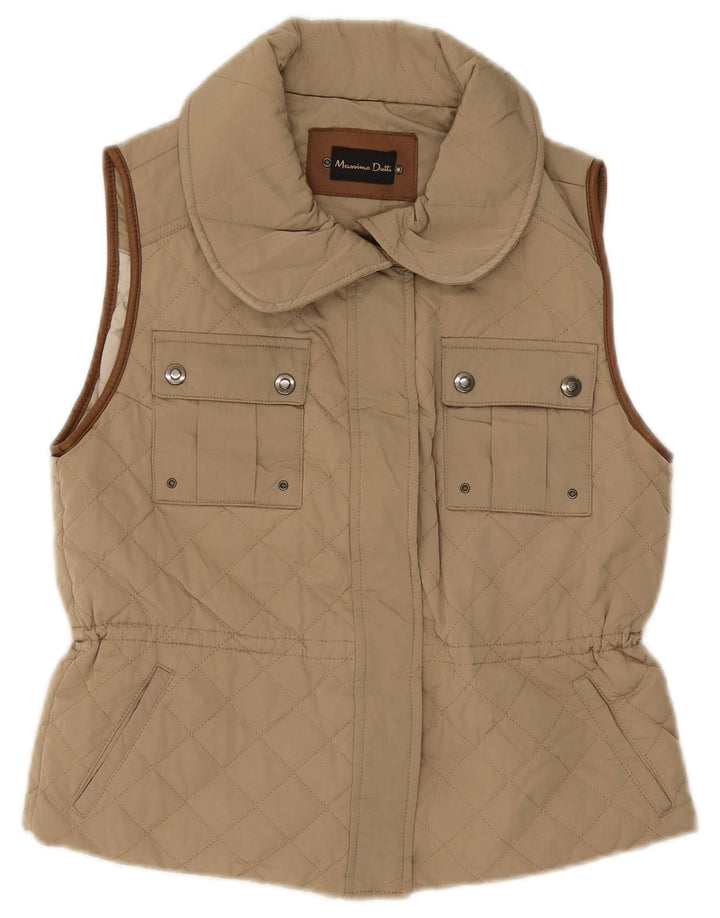 Colete acolchoado feminino MASSIMO DUTTI UK 12 médio bege
