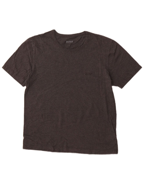 Camiseta feminina HUGO BOSS UK 16 grande algodão cinza