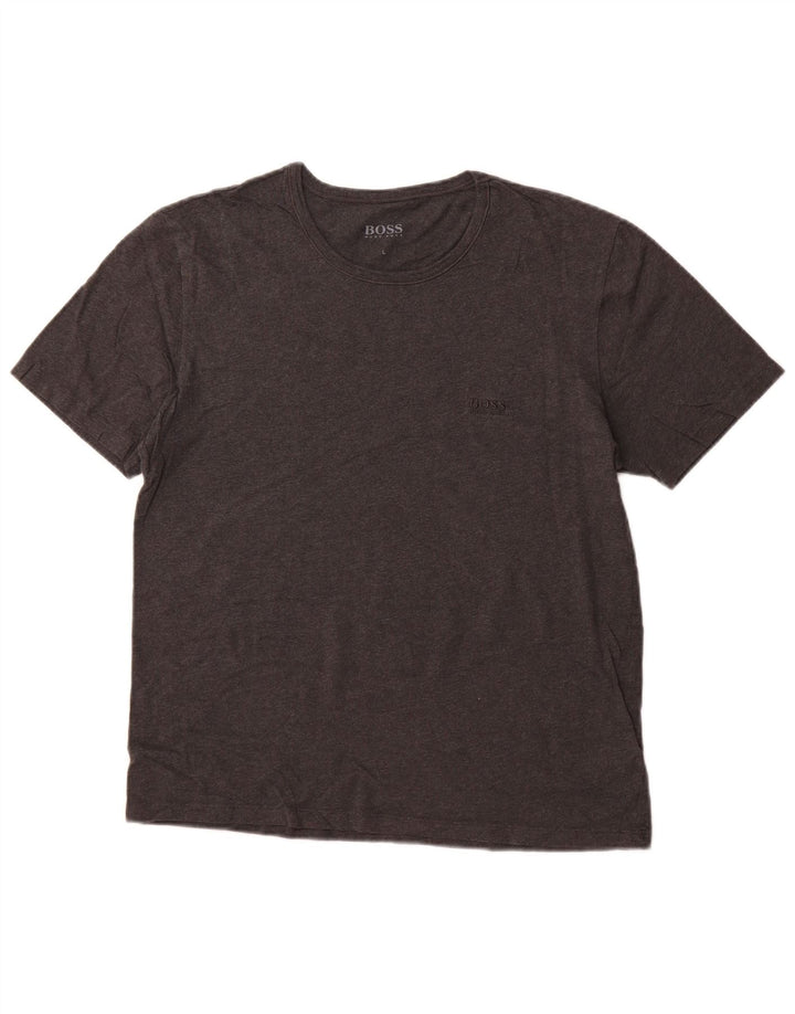 Camiseta feminina HUGO BOSS UK 16 grande algodão cinza