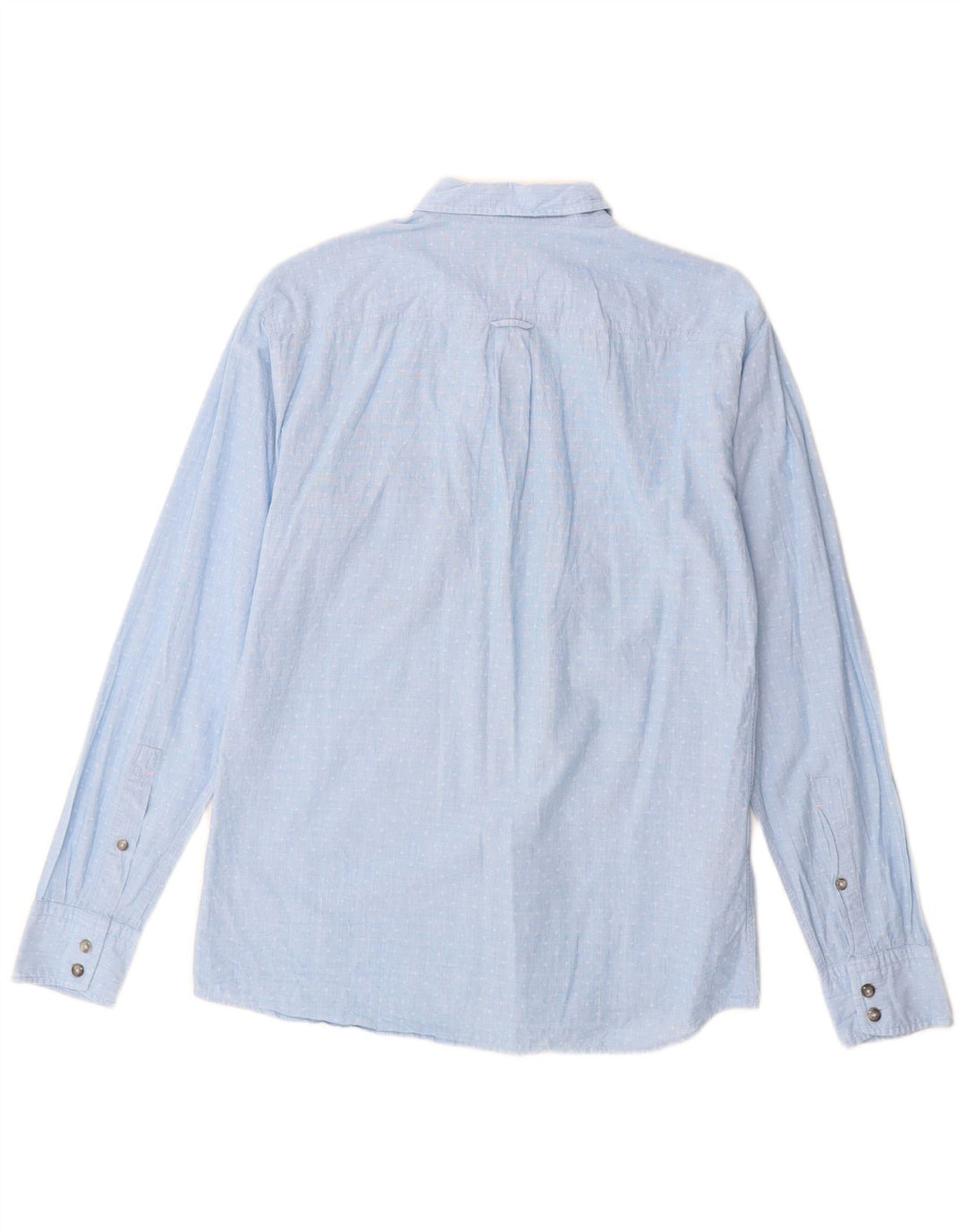 Camisa masculina Hugo Boss Regular Fit algodão manchado azul médio