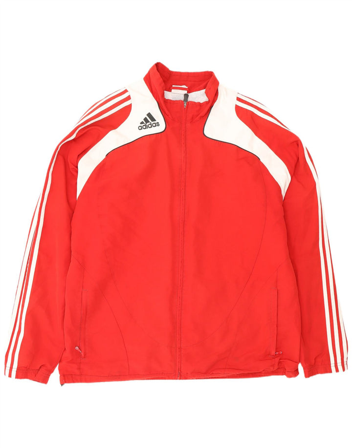 ADIDAS Mens Rain Jacket UK 48/50 XL Vermelho Colourblock Poliéster