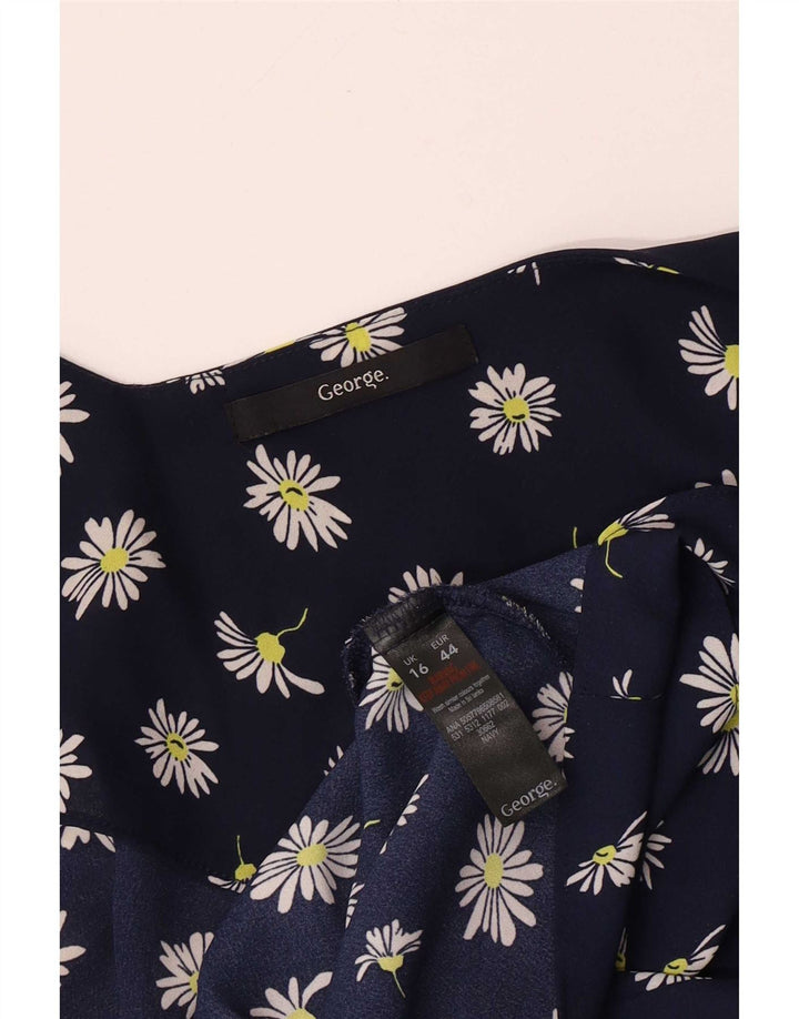 George Womens Cami Top UK 16 Grande Poliéster Floral Azul Marinho