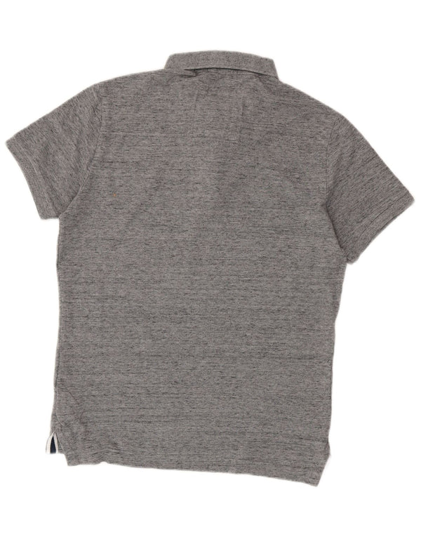 Camisa polo masculina Superdry algodão manchado cinza médio