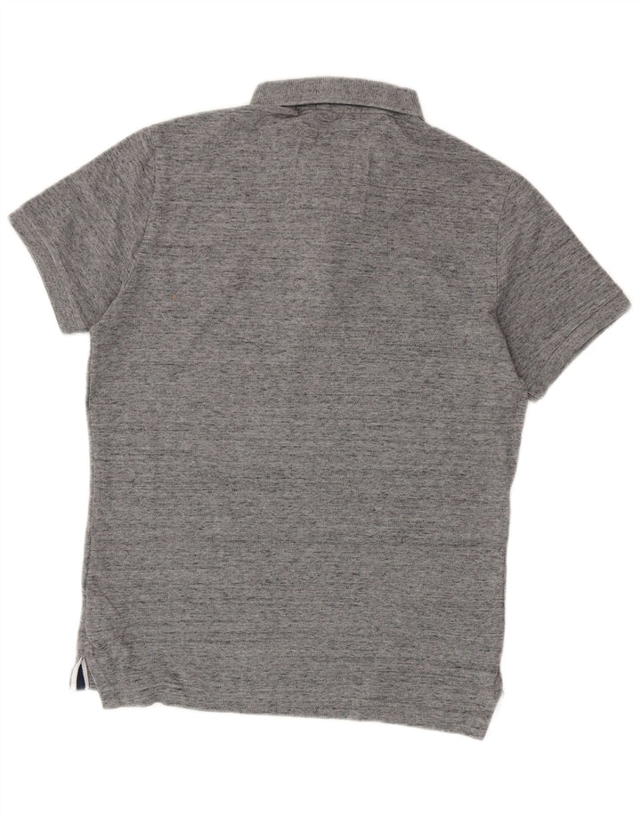 Camisa polo masculina Superdry algodão manchado cinza médio