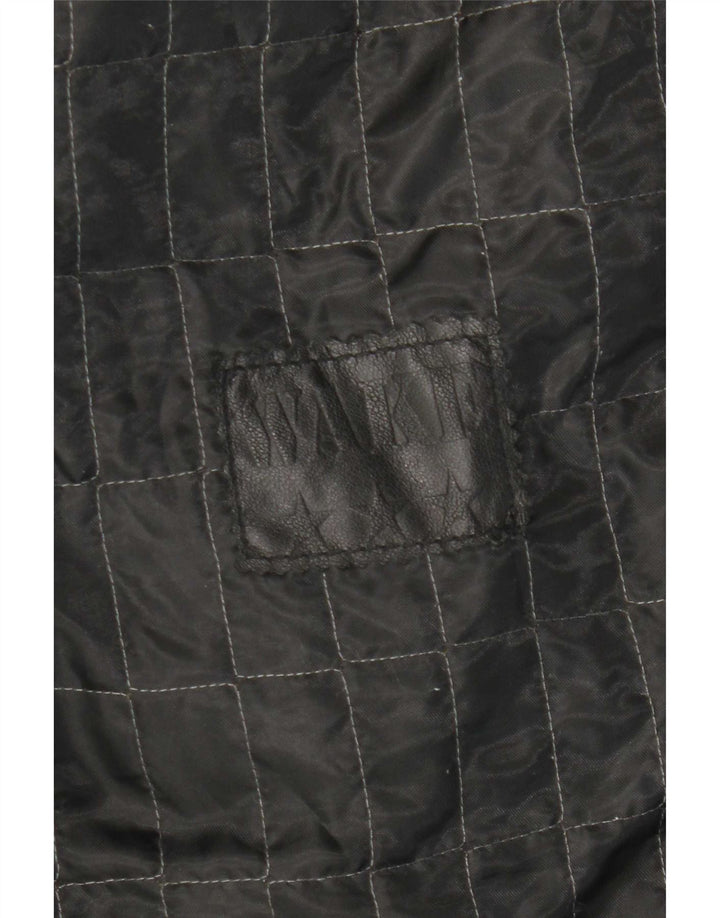 Jaqueta de couro superdimensionada masculina vintage Reino Unido 40 couro preto grande
