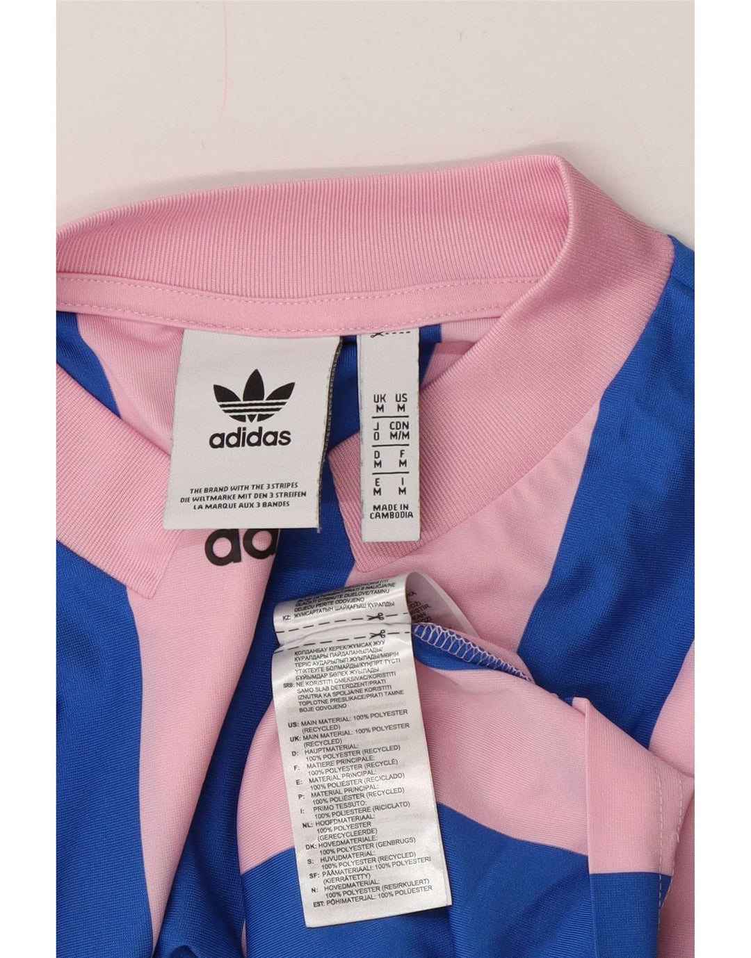 Camiseta Adidas Masculina Graphic Top Médio Listrado Rosa Poliéster